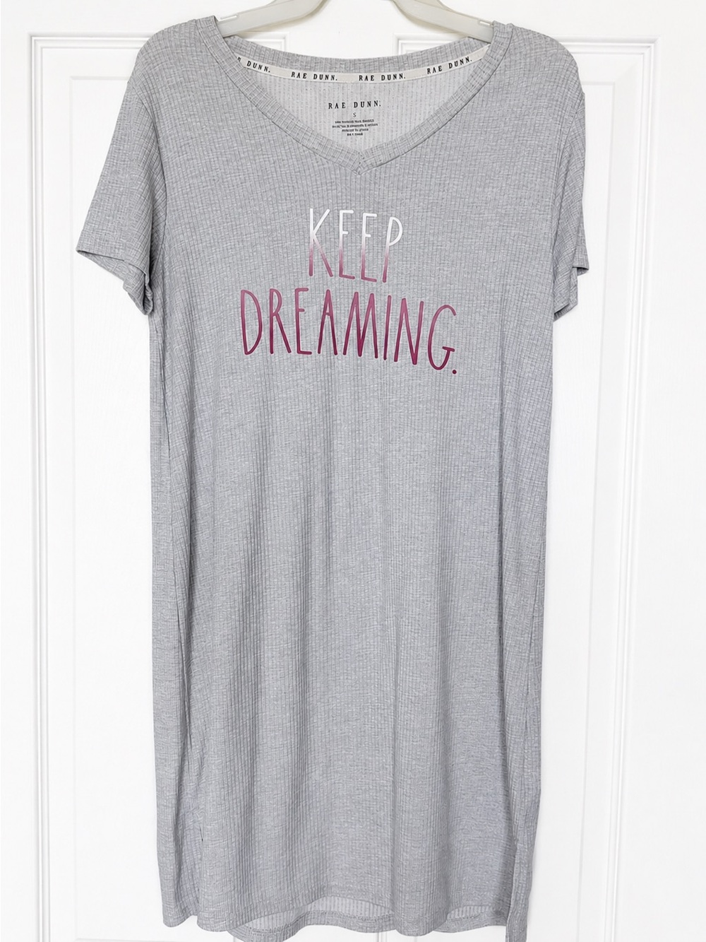 RAE DUNN Keep Dreaming  Short Sleeve Sleep Shirt Lounge Dress Nightgown Small